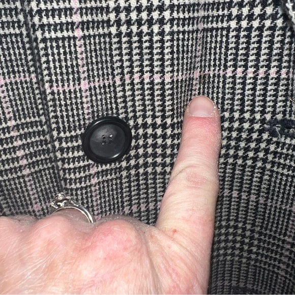 Pendleton 100% Wool Plaid Herringbone Academia Double Breasted Blazer Size 12 - Picture 14 of 14